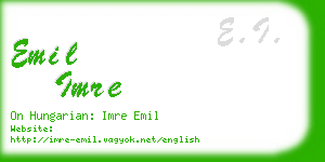 emil imre business card